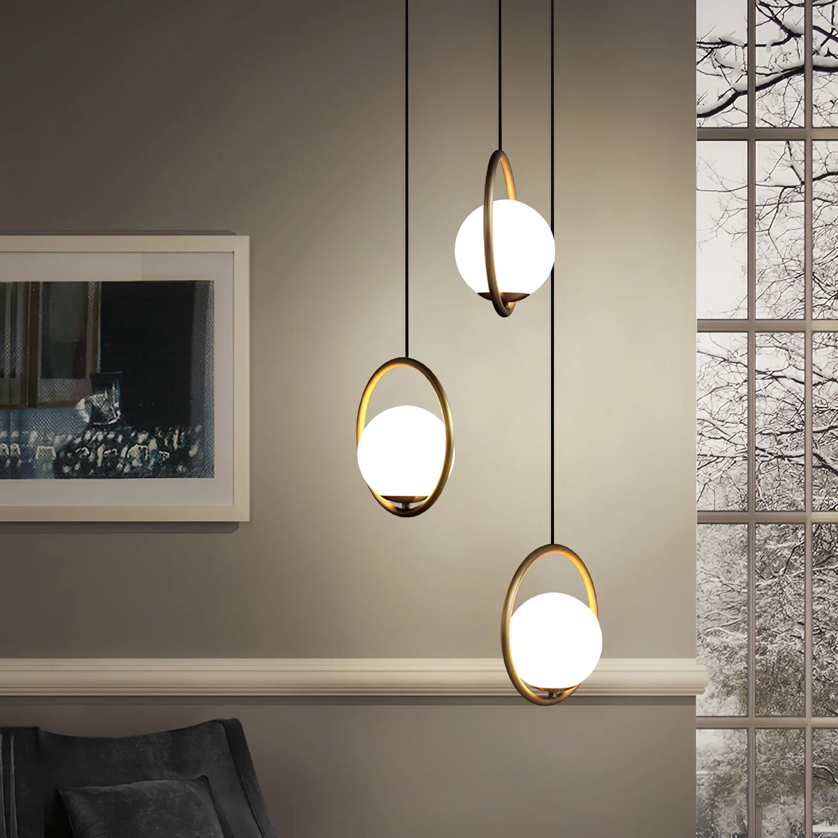 Loop Brass Pendant Light