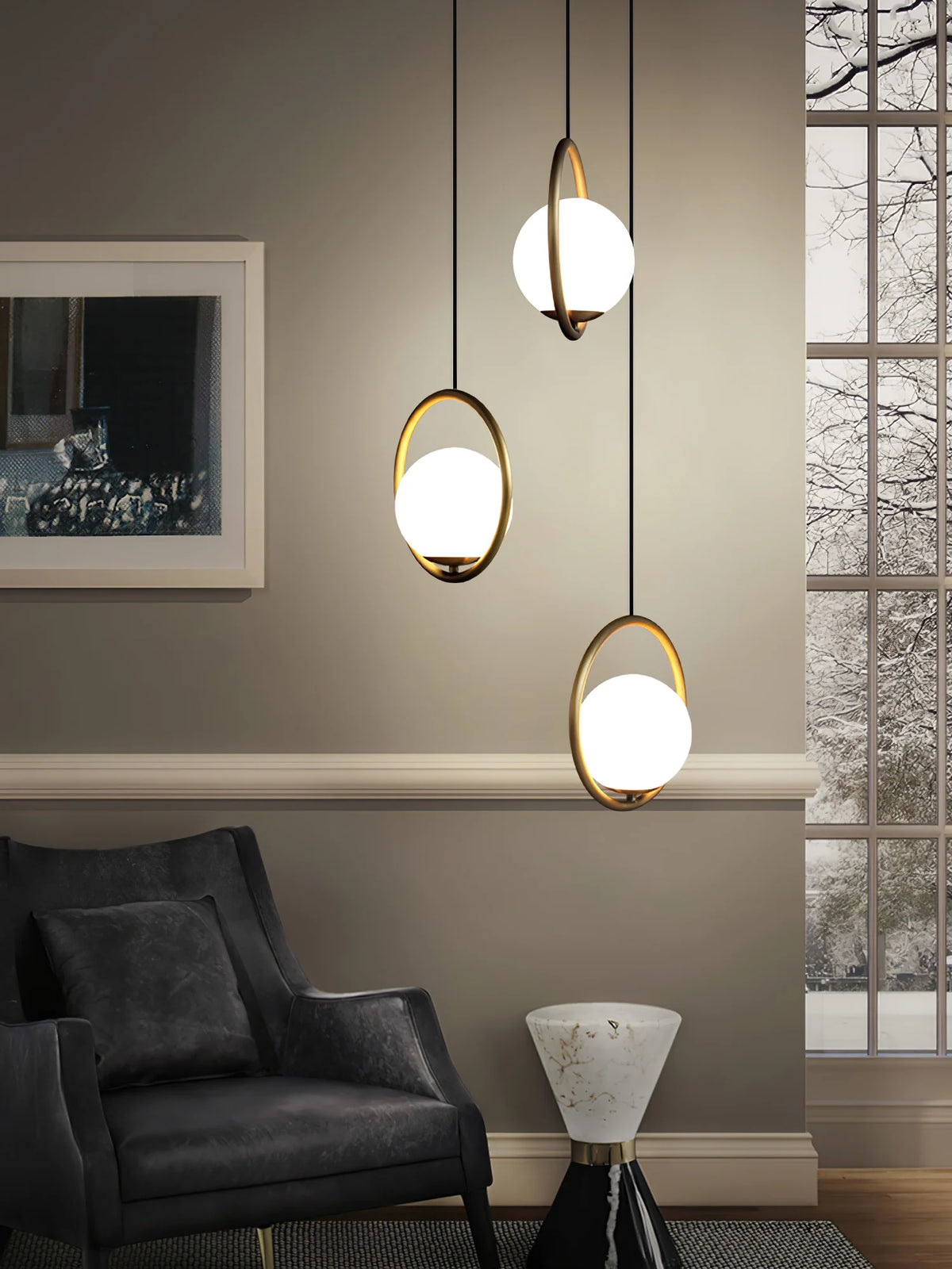 Loop Brass Pendant Light