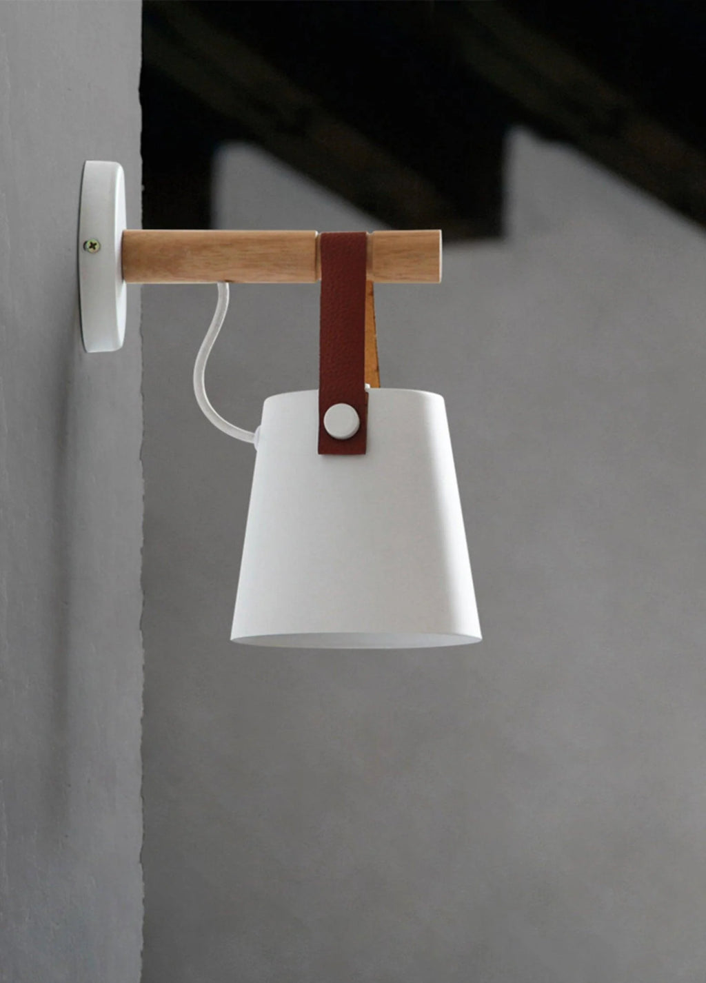 Wooden Conical Wall Light