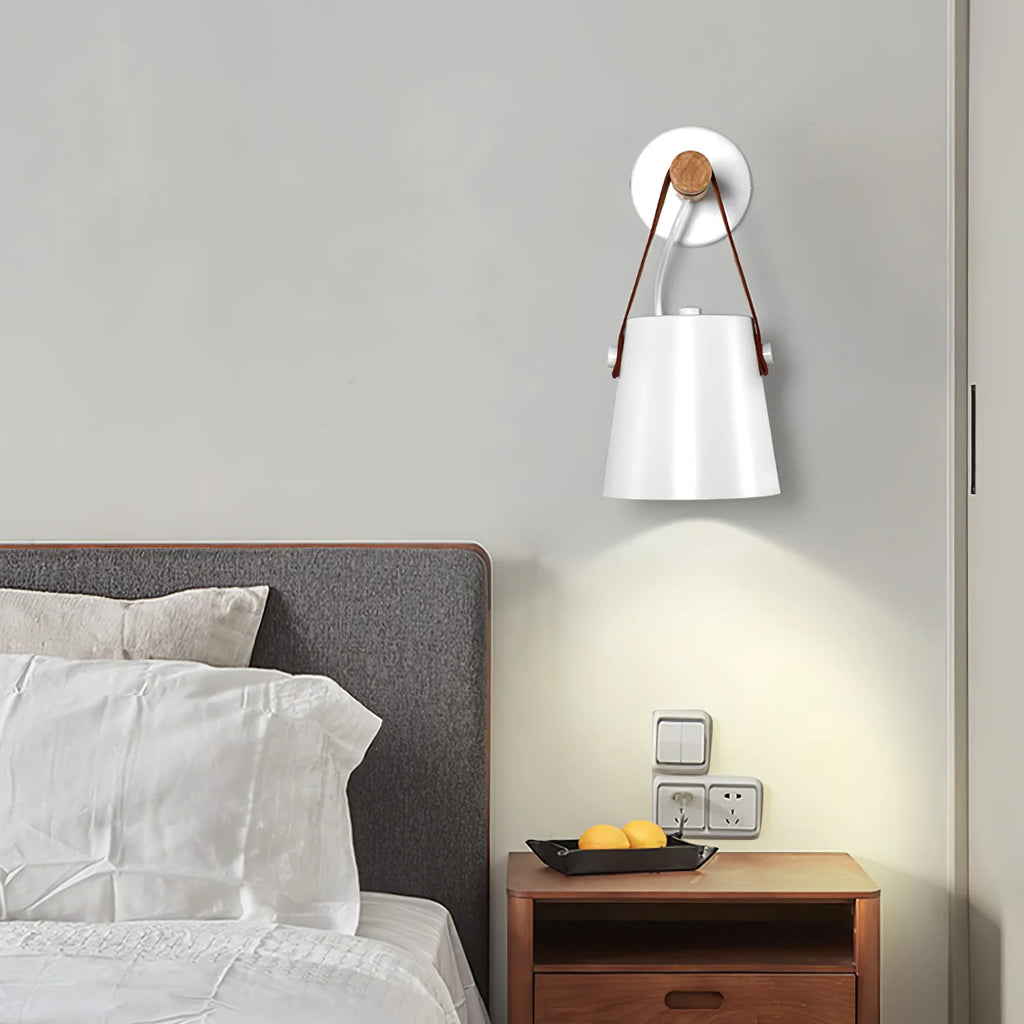 Wooden Conical Wall Light