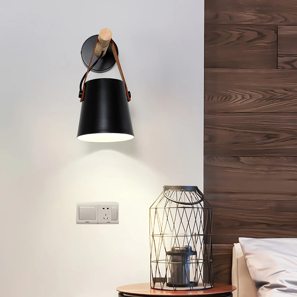 Wooden Conical Wall Light