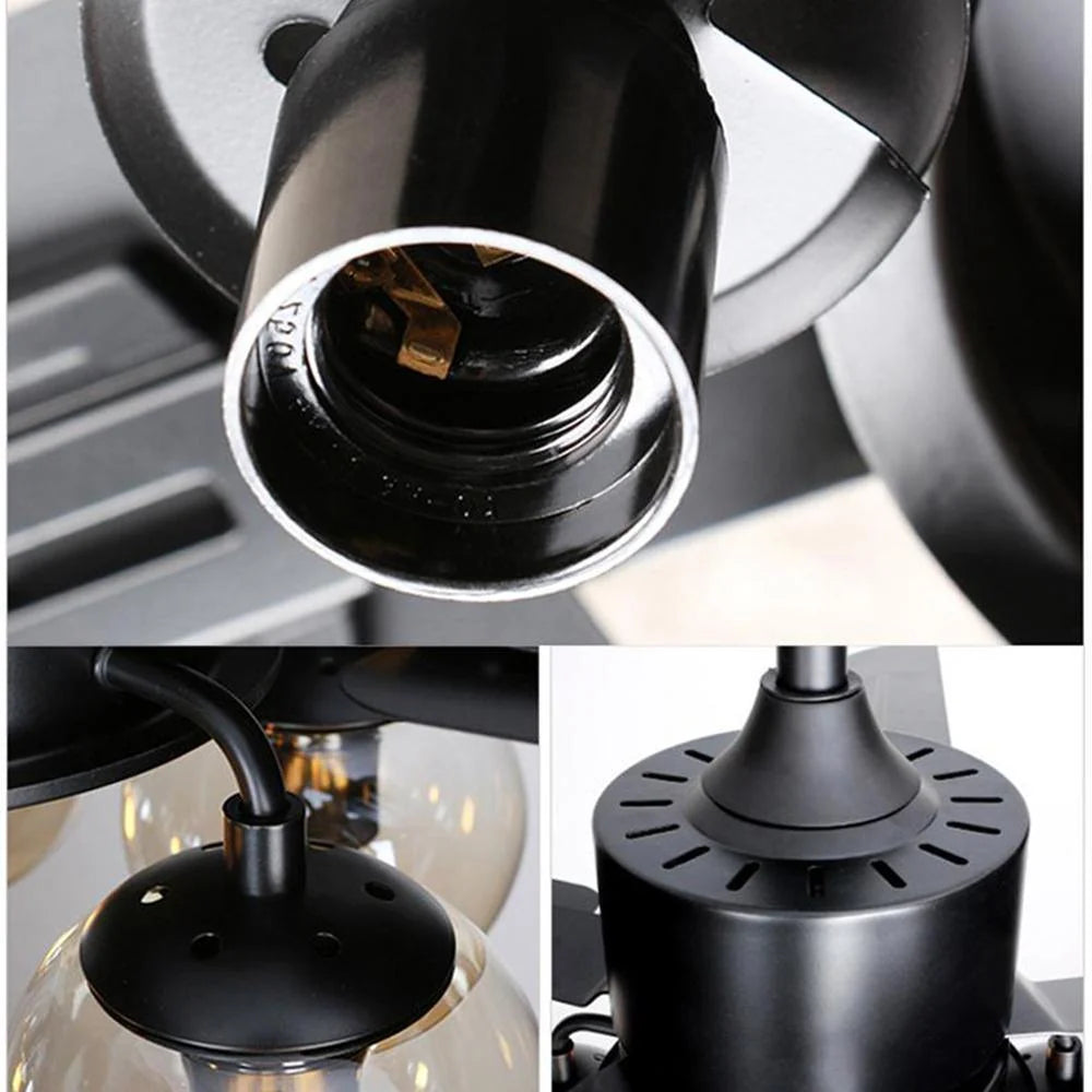 Black Vintage Ceiling Fan Light
