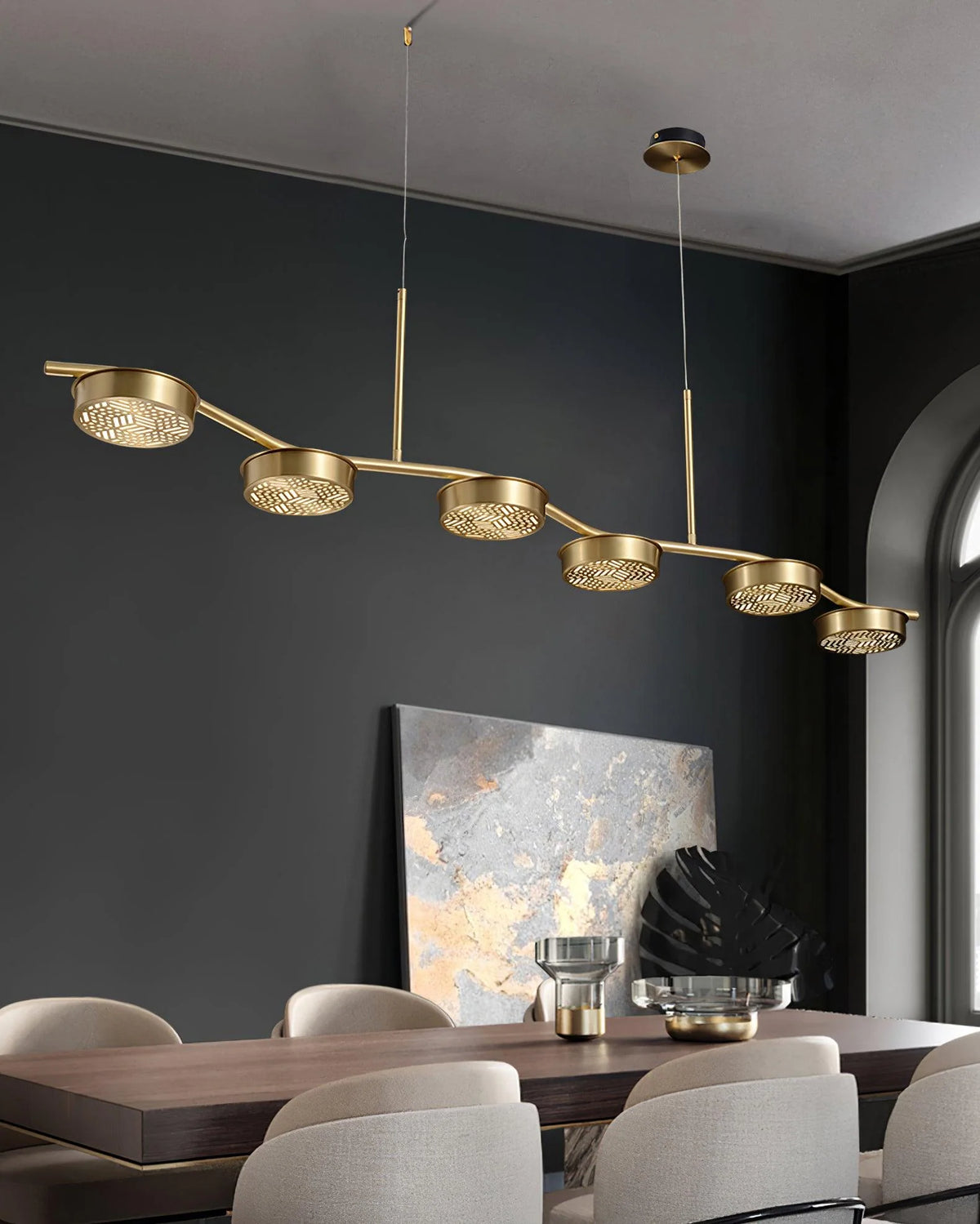Alta Linear Brass Chandelier