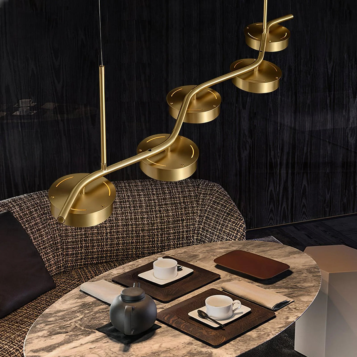 Alta Linear Brass Chandelier