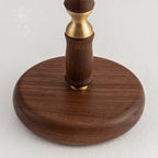 Accordion Pleat Walnut Table Lamp