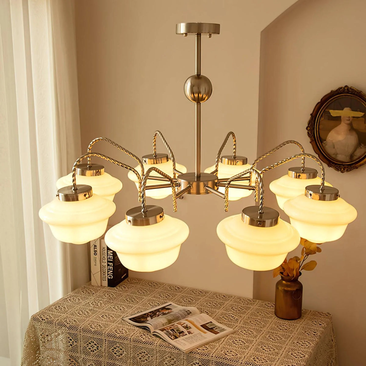 Ashford Tiered Opal Glass Chandelier