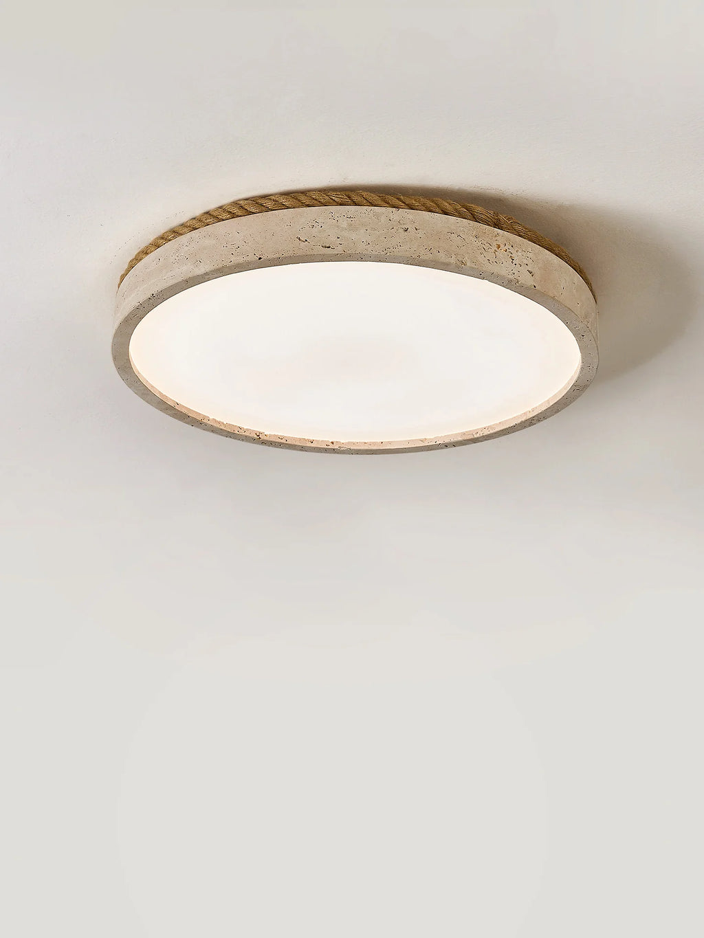 Halo Travertine Flush Mount Light
