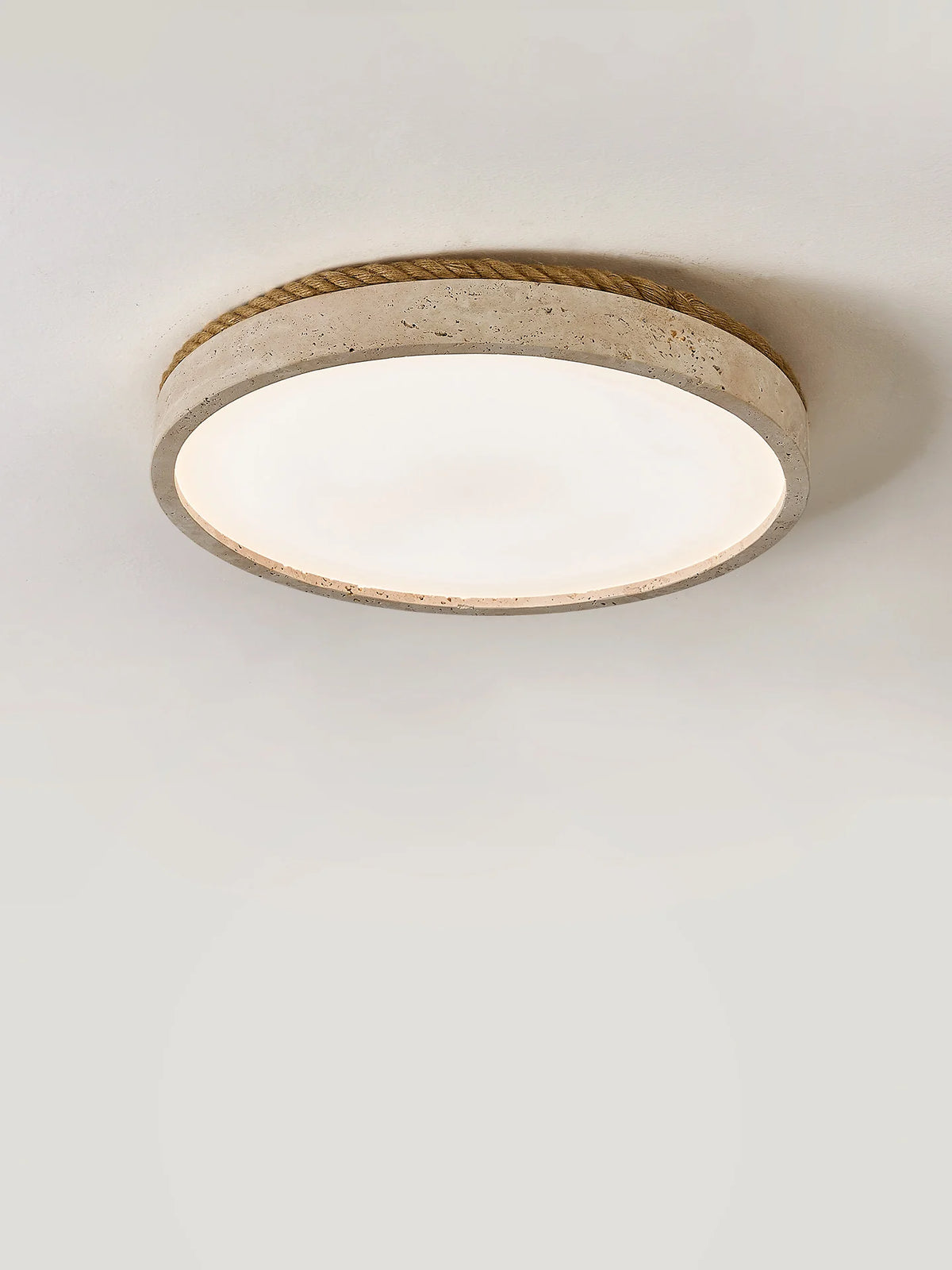 Halo Travertine Flush Mount Light