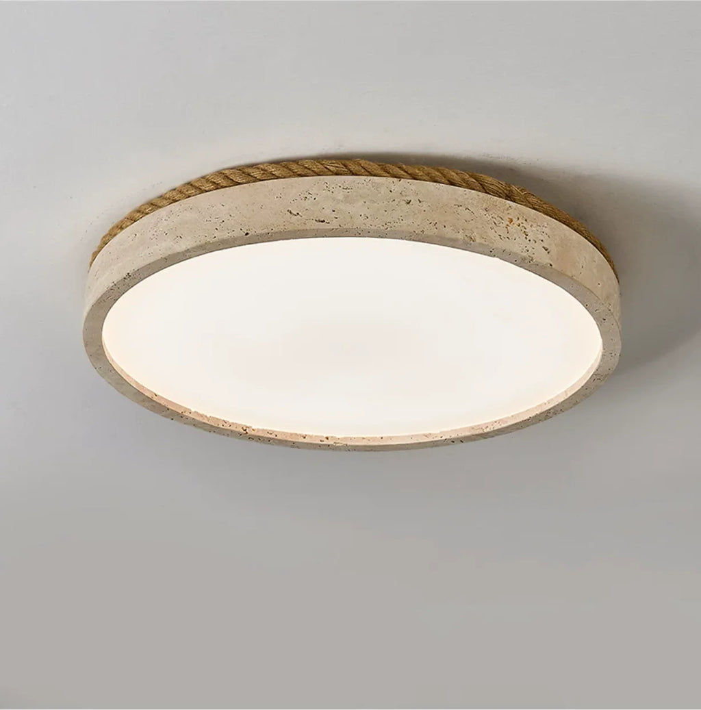 Halo Travertine Flush Mount Light
