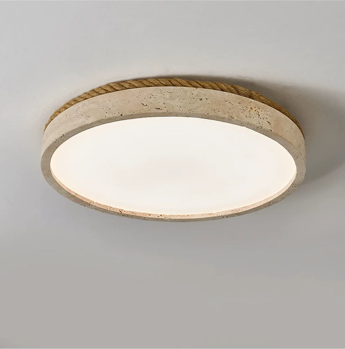 Halo Travertine Flush Mount Light