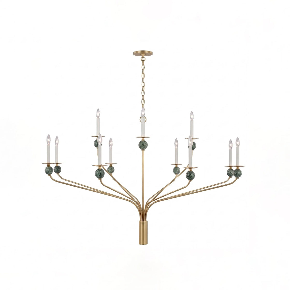 Laurel Branching Brass Chandelier
