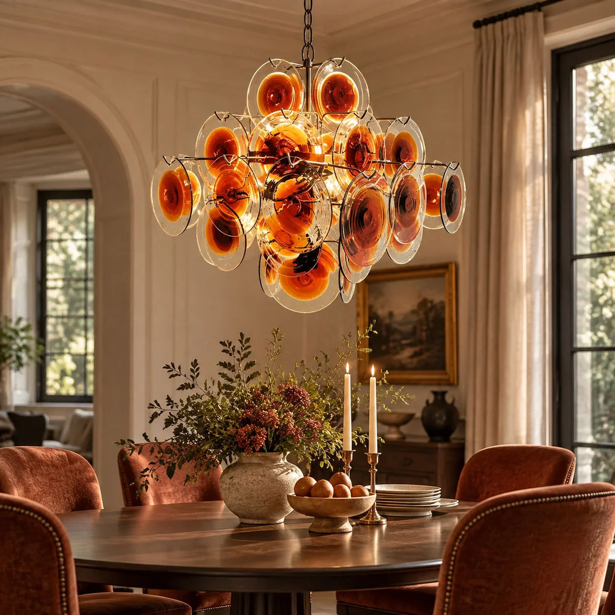 Vintage Murano-Style Glass Chandelier