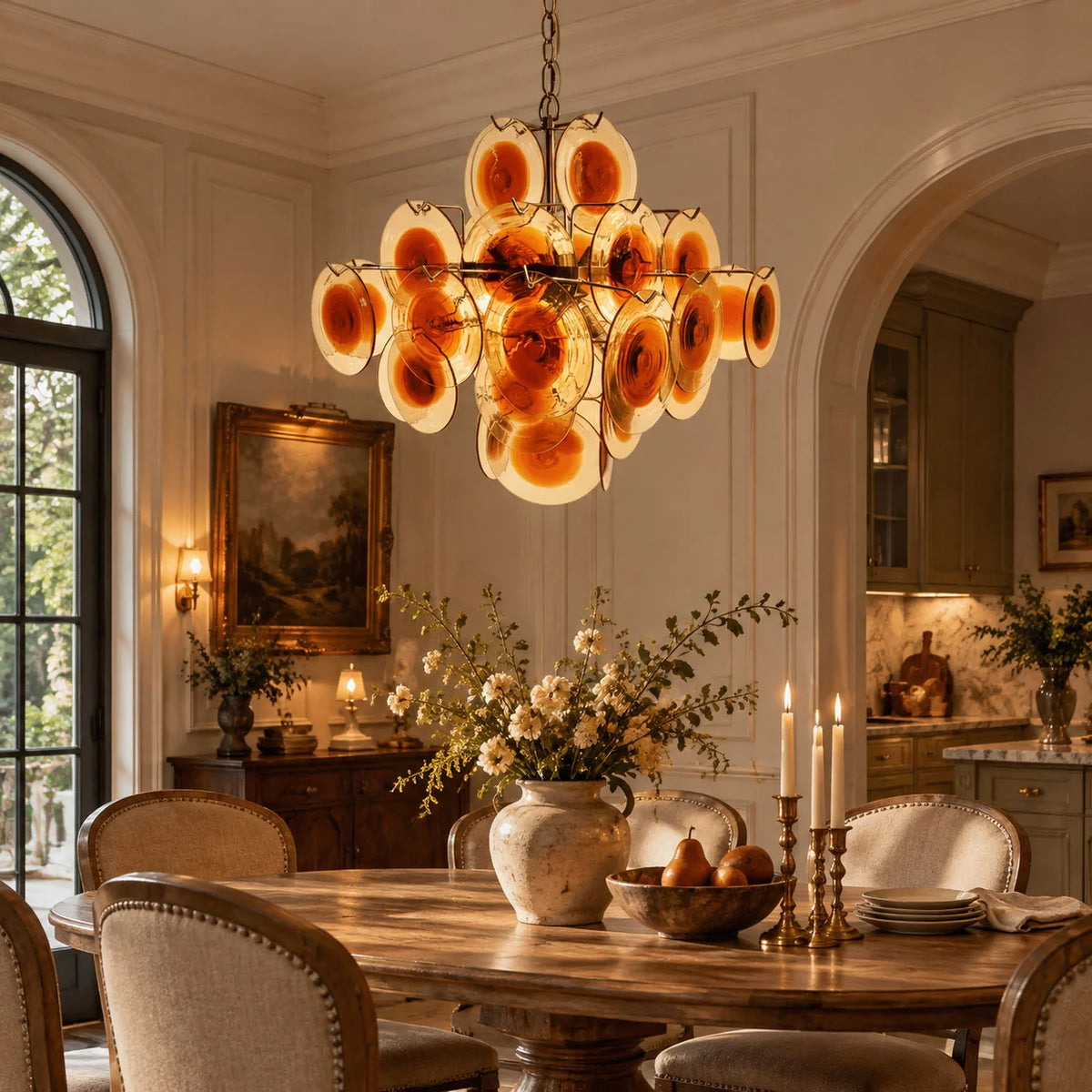 Vintage Murano-Style Glass Chandelier