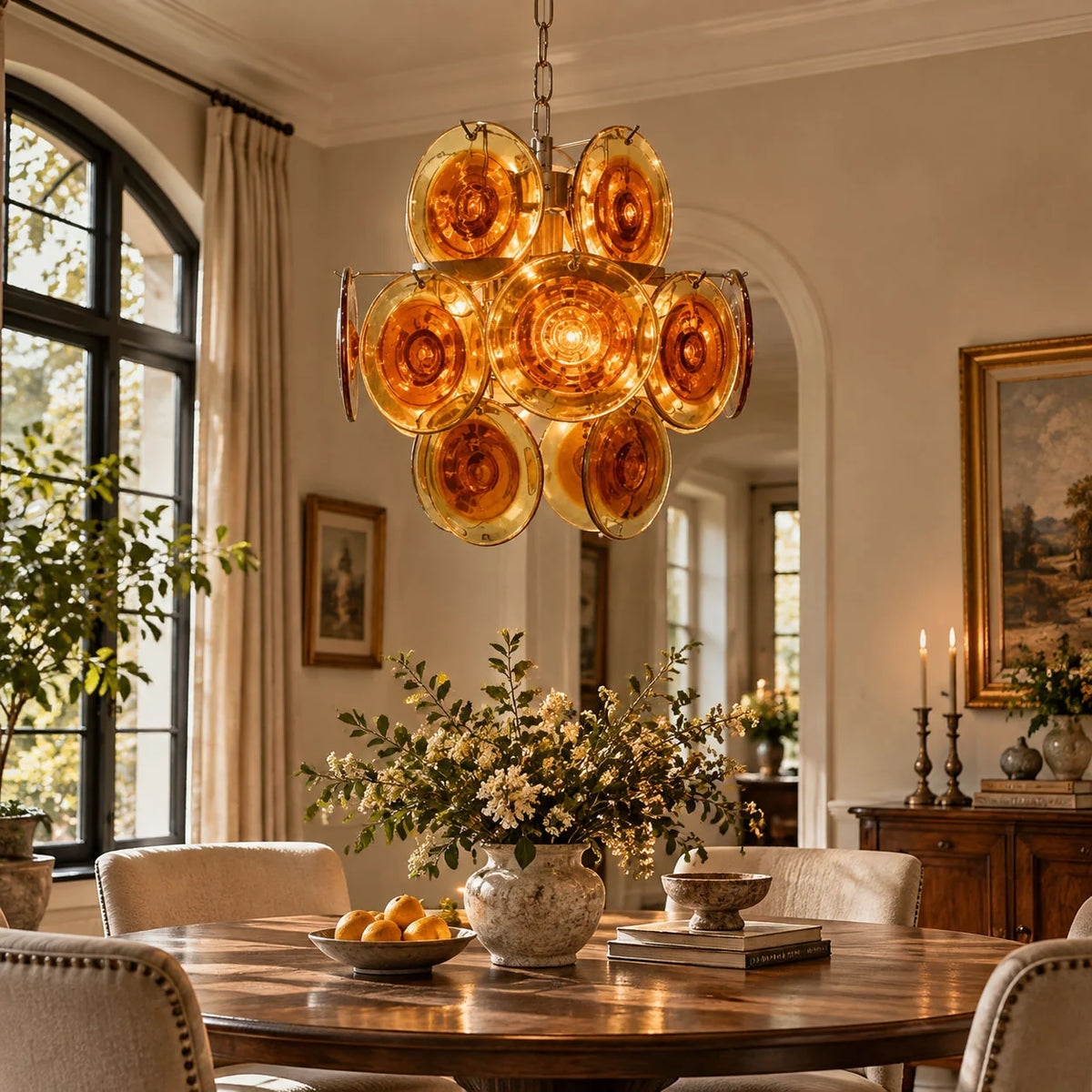 Vintage Murano-Style Glass Chandelier