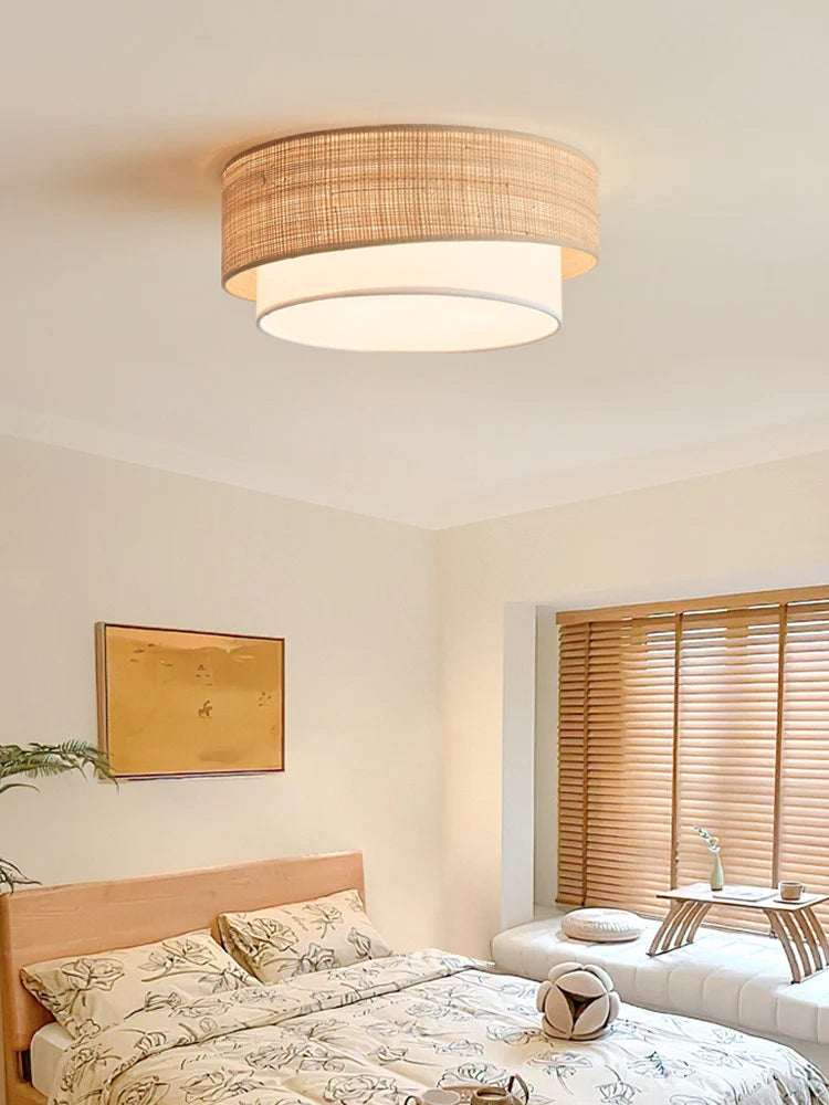 Sedge Raffia Flush Mount