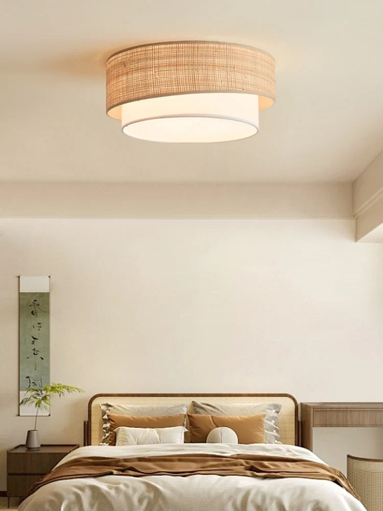 Sedge Raffia Flush Mount