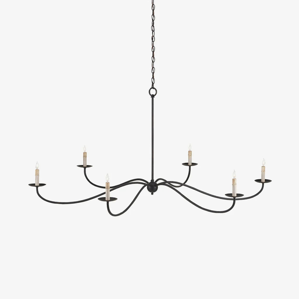 Crescent Wrought Iron Chandelier