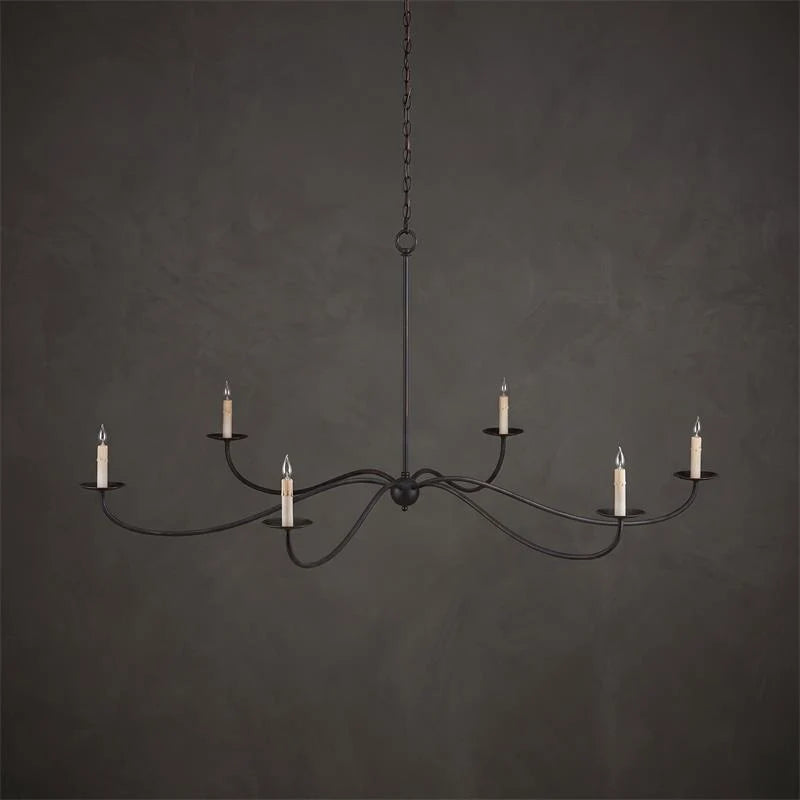 Crescent Wrought Iron Chandelier