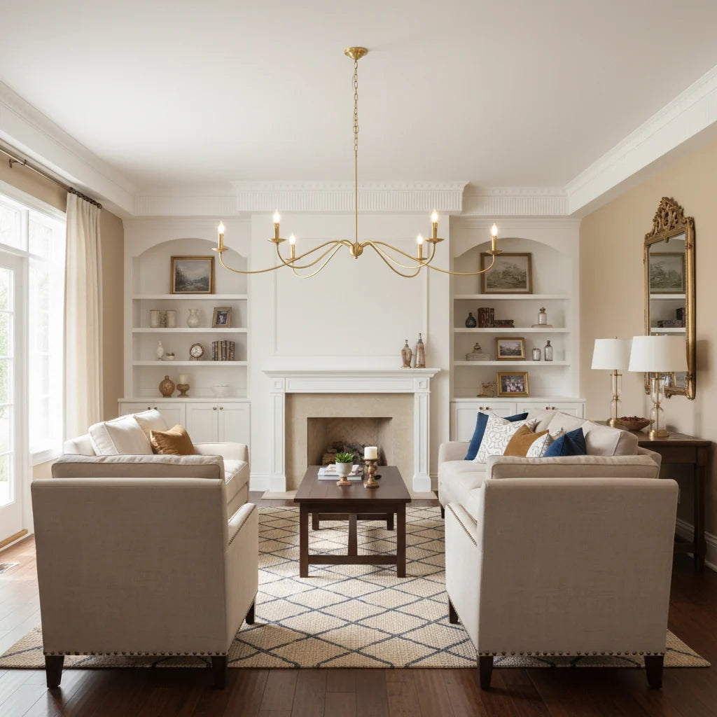 Crescent Wrought Iron Chandelier