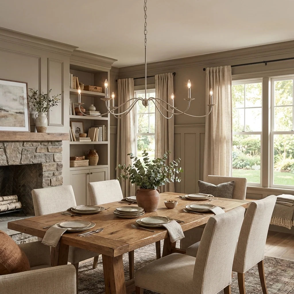 Crescent Wrought Iron Chandelier