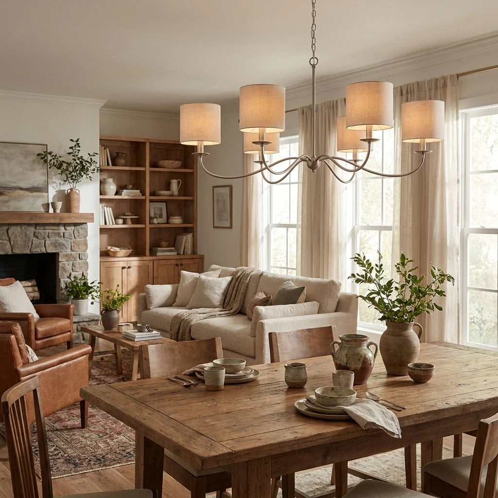 Crescent Wrought Iron Chandelier