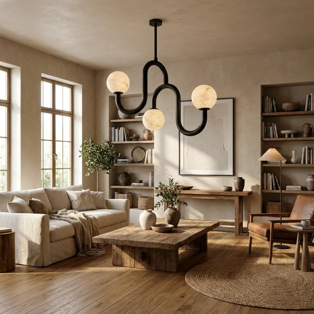 Meander Alabaster Chandelier