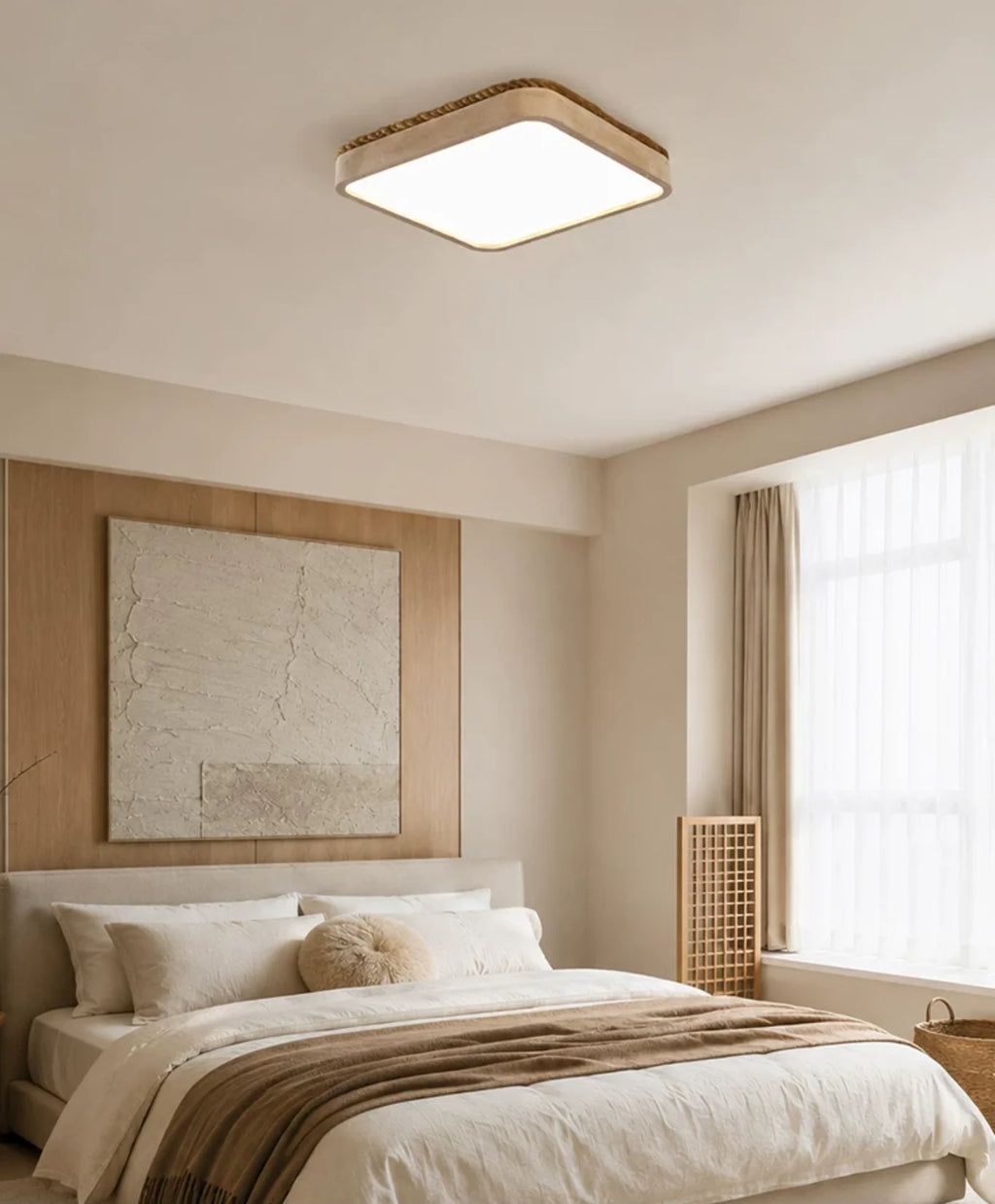 Casement Travertine Flush Mount Light