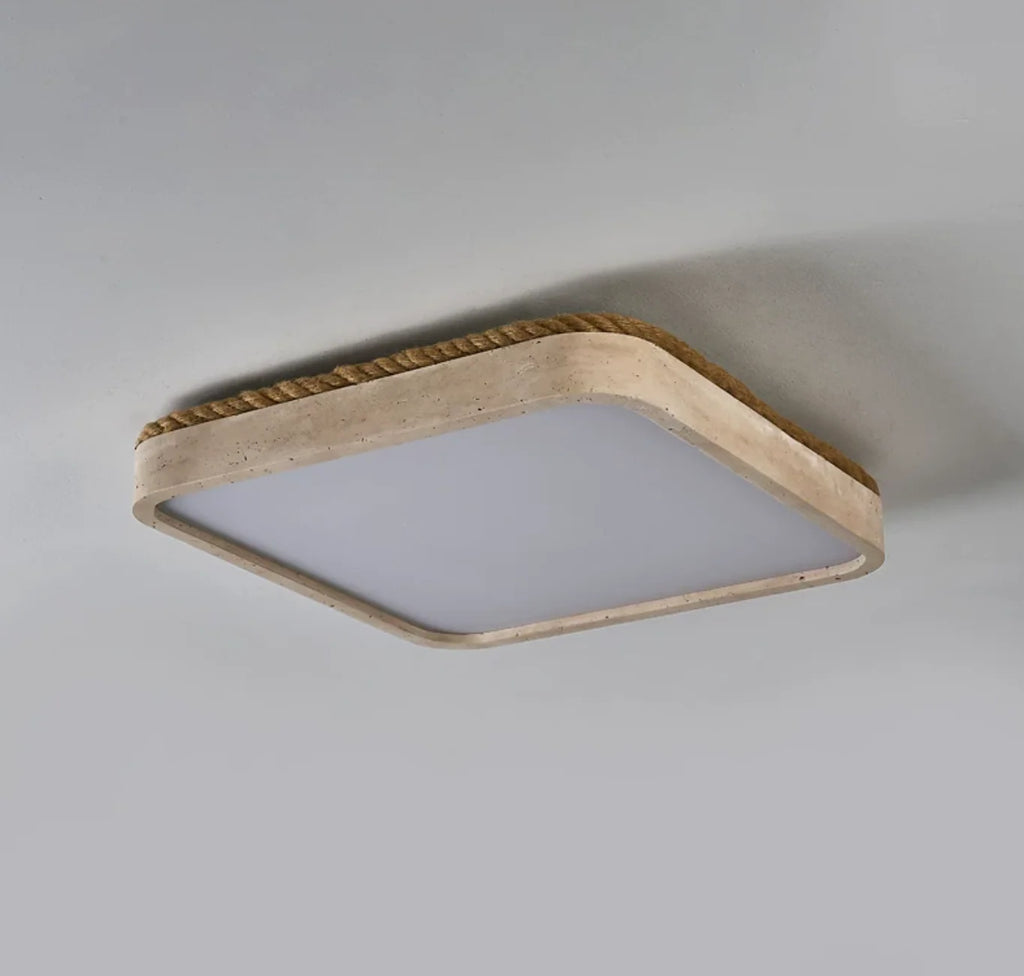 Casement Travertine Flush Mount Light