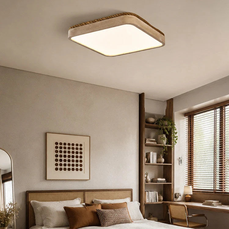Casement Travertine Flush Mount Light