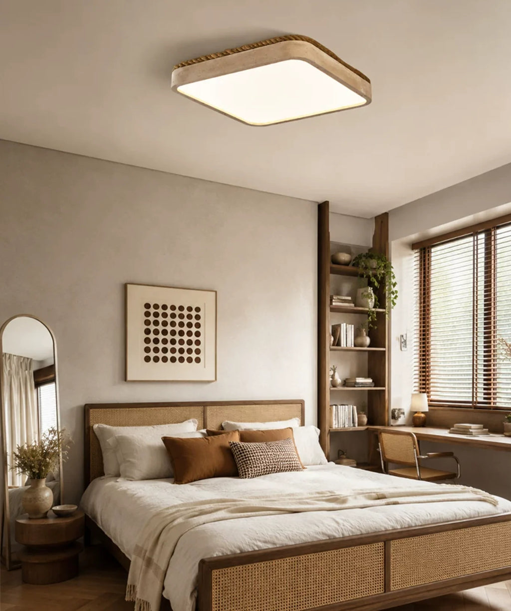 Casement Travertine Flush Mount Light