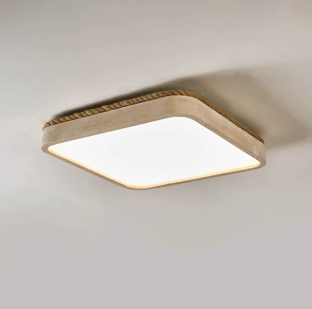 Casement Travertine Flush Mount Light