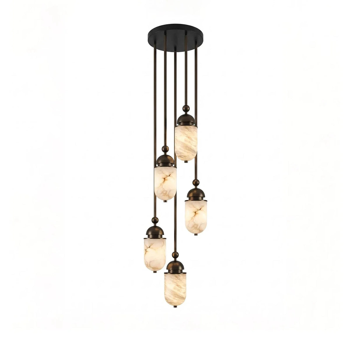 Lozenge Alabaster Rod Pendant Lamp