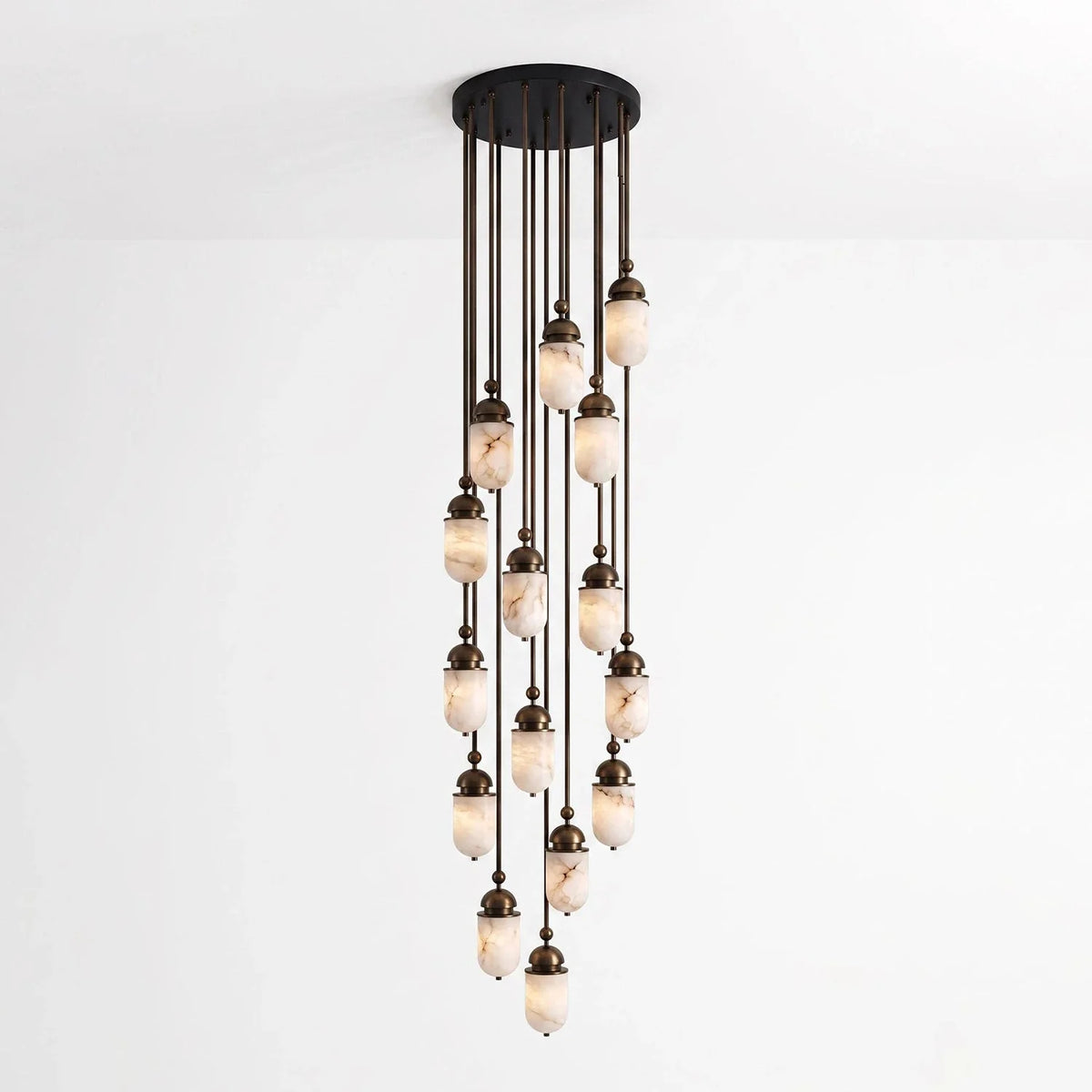 Lozenge Alabaster Rod Pendant Lamp