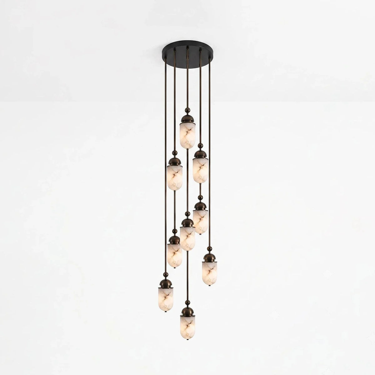Lozenge Alabaster Rod Pendant Lamp