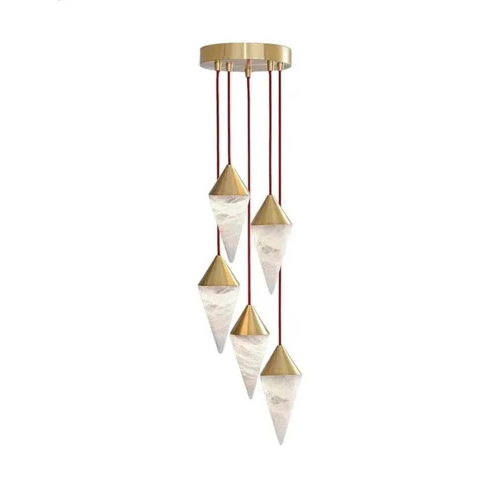 Vertex Faceted Alabaster Drop Chandelier