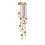 Vertex Faceted Alabaster Drop Chandelier