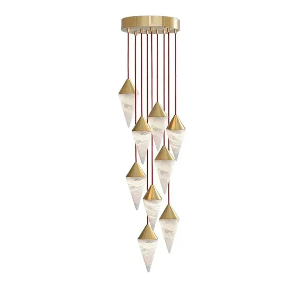 Vertex Faceted Alabaster Drop Chandelier