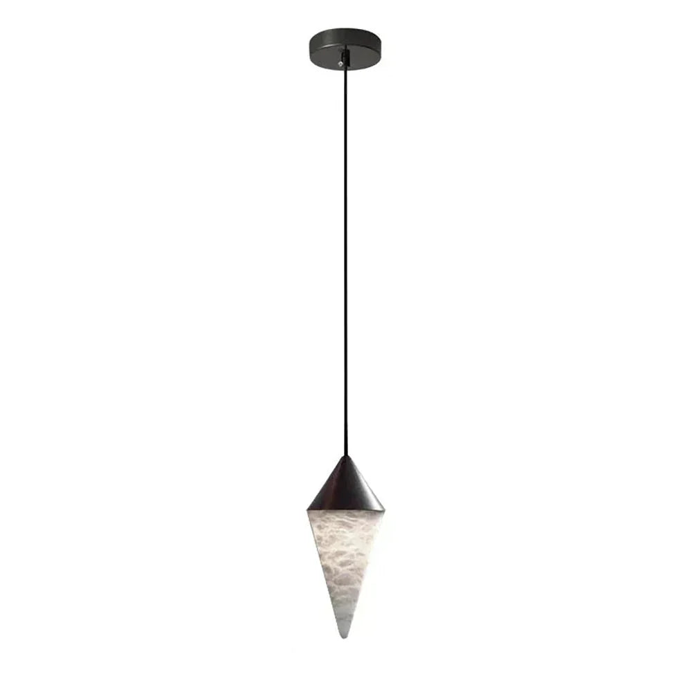 Vertex Faceted Alabaster Drop Chandelier