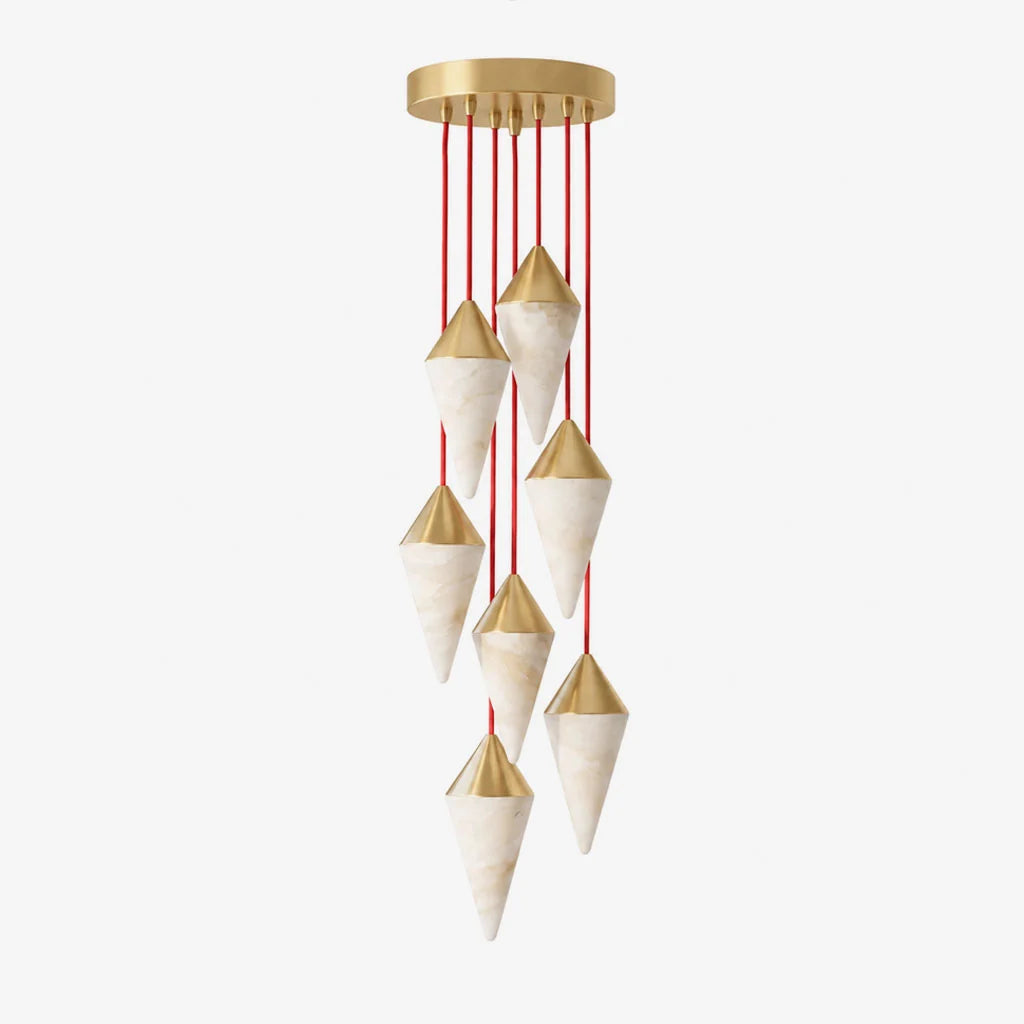 Vertex Faceted Alabaster Drop Chandelier