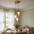 Vertex Faceted Alabaster Drop Chandelier