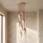 Vertex Faceted Alabaster Drop Chandelier