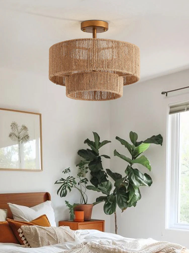 Skein Hemp Rope Flush Mount