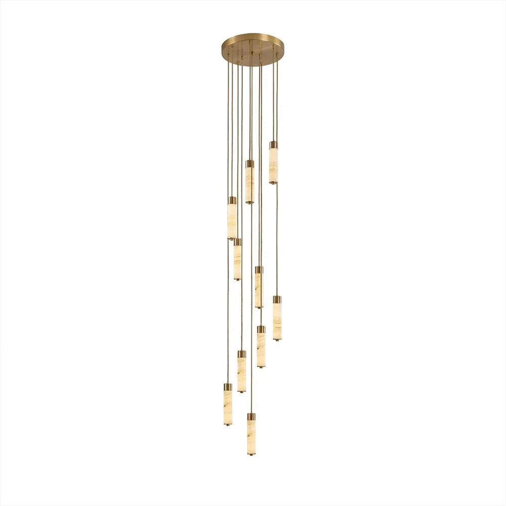Helix Alabaster Column Chandelier