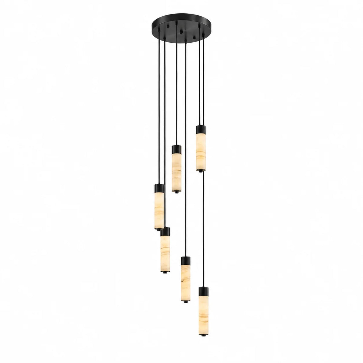 Helix Alabaster Column Chandelier