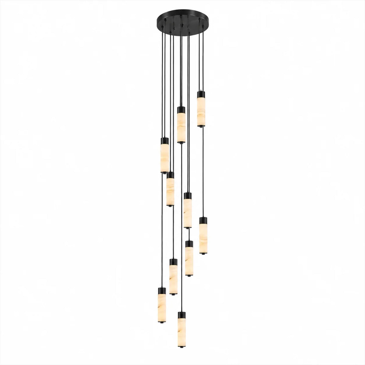 Helix Alabaster Column Chandelier