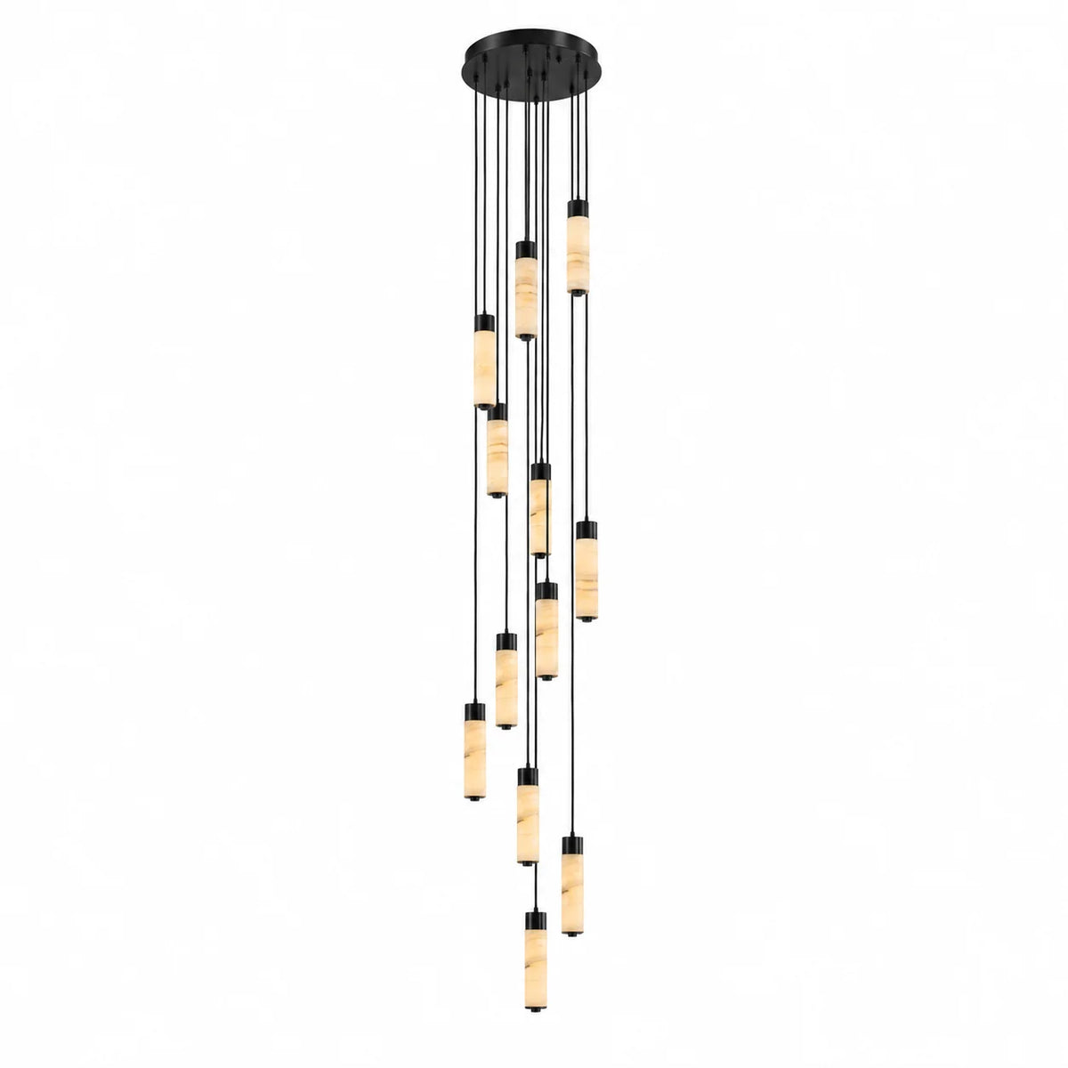 Helix Alabaster Column Chandelier