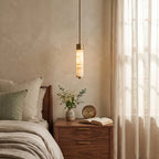 Helix Alabaster Column Chandelier
