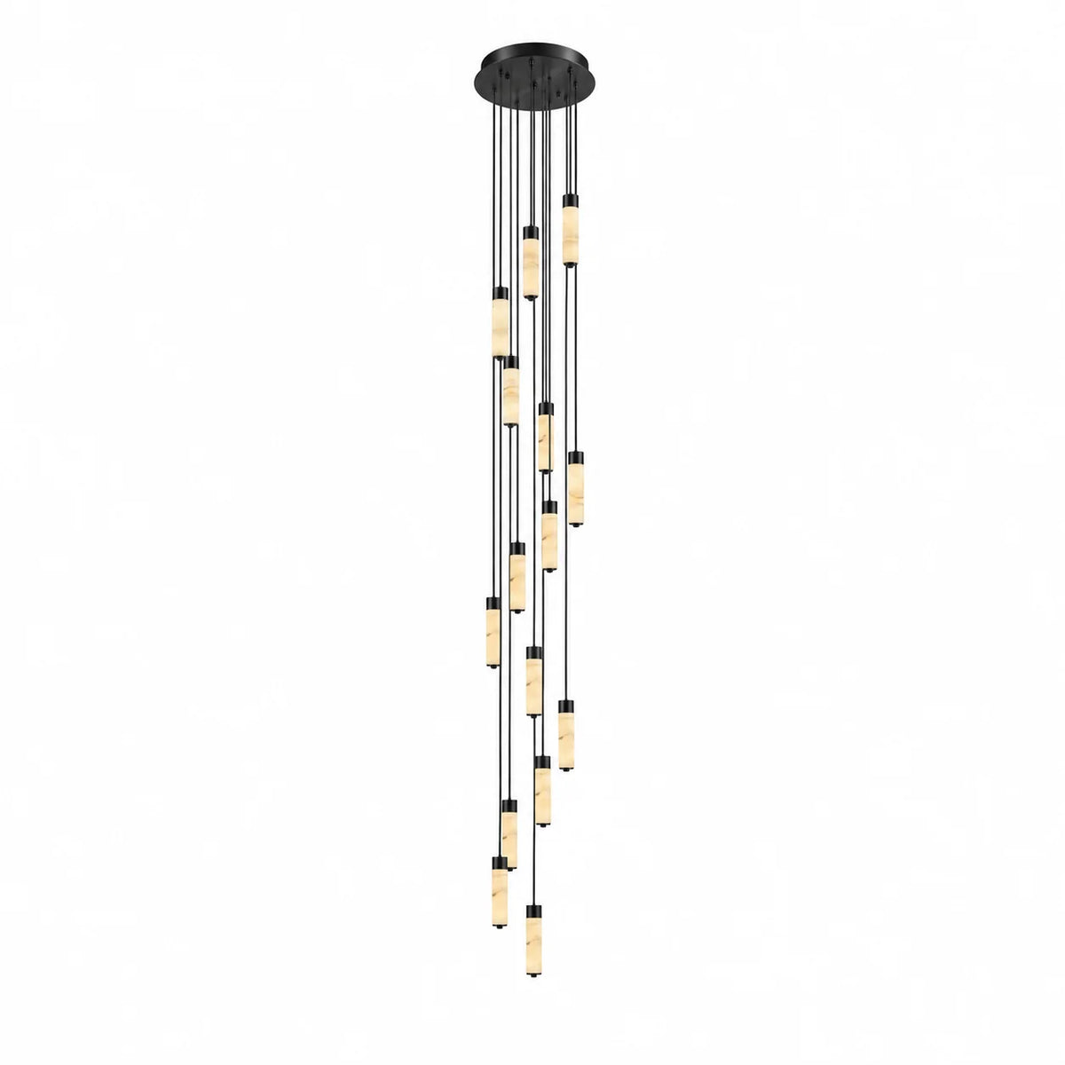 Helix Alabaster Column Chandelier