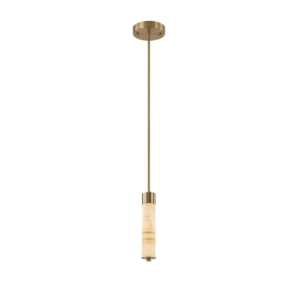 Helix Alabaster Column Chandelier