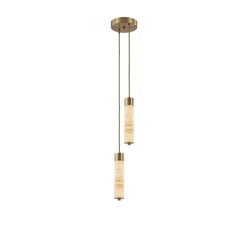 Helix Alabaster Column Chandelier